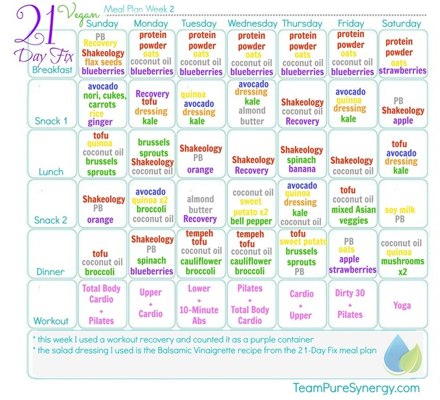 21 Day Diet Template